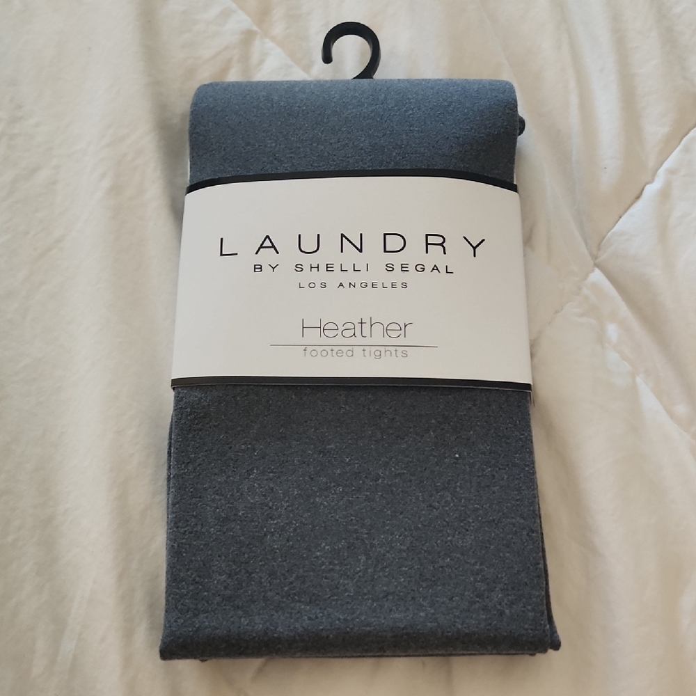 Laundry By Shelli Segal Gray Footed Tights. New In Package